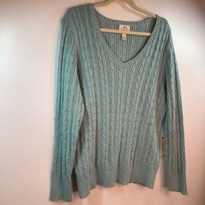 St. John's Bay Cable Knit Aqua Sweater NWOT. Size 1X.